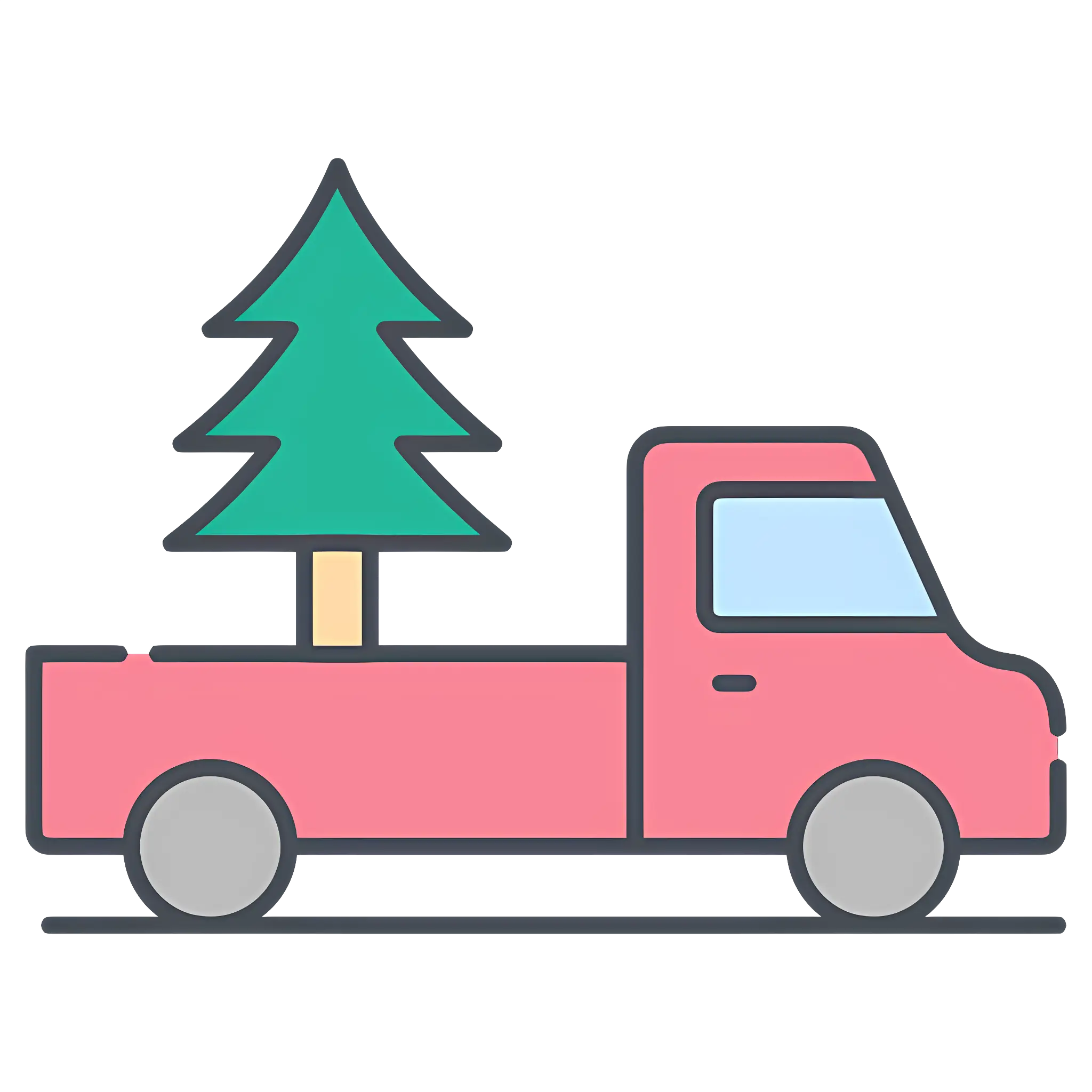 Christmas Tree on Pickup Truck