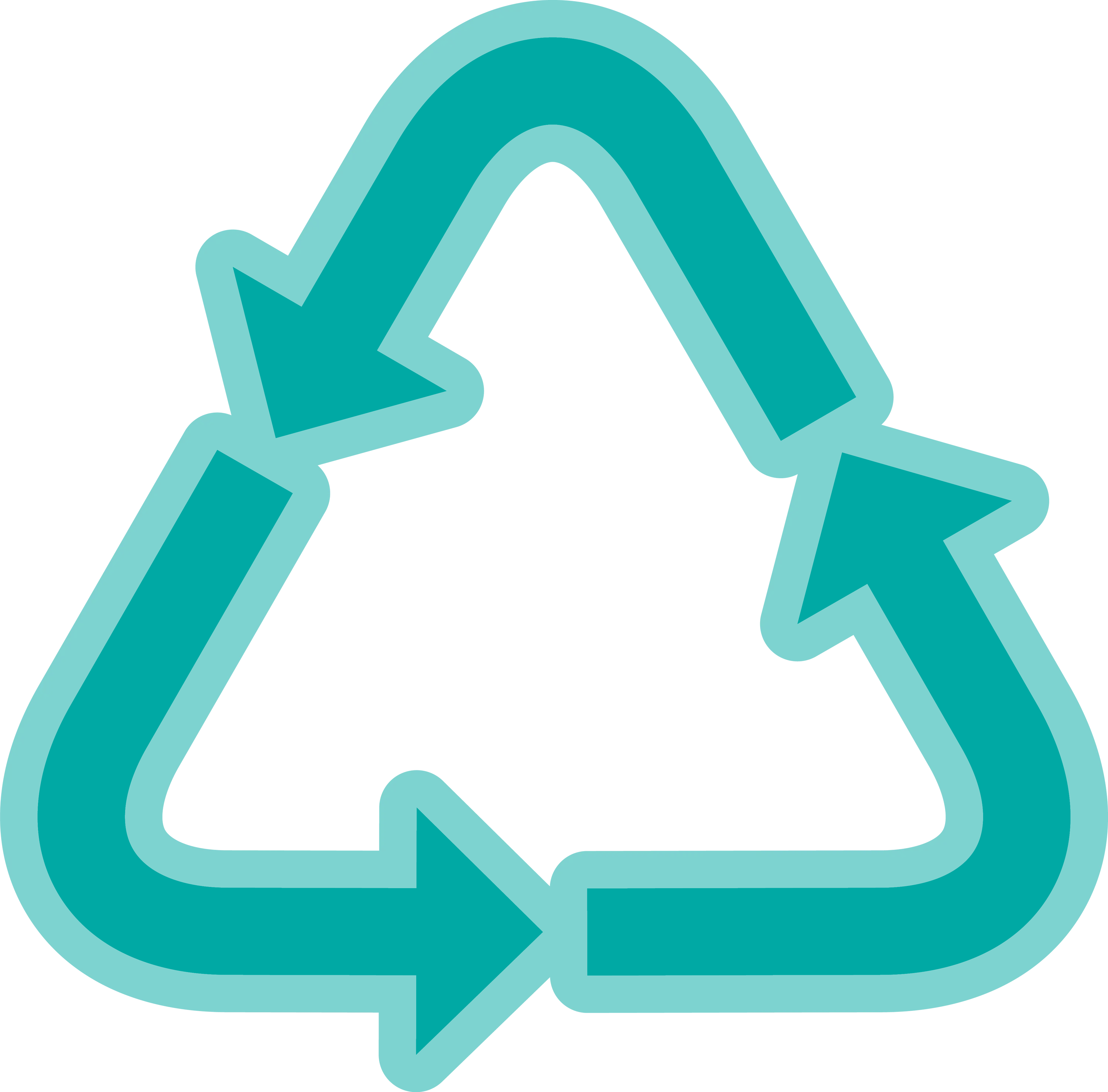 Teal Recycling Symbol Representation
