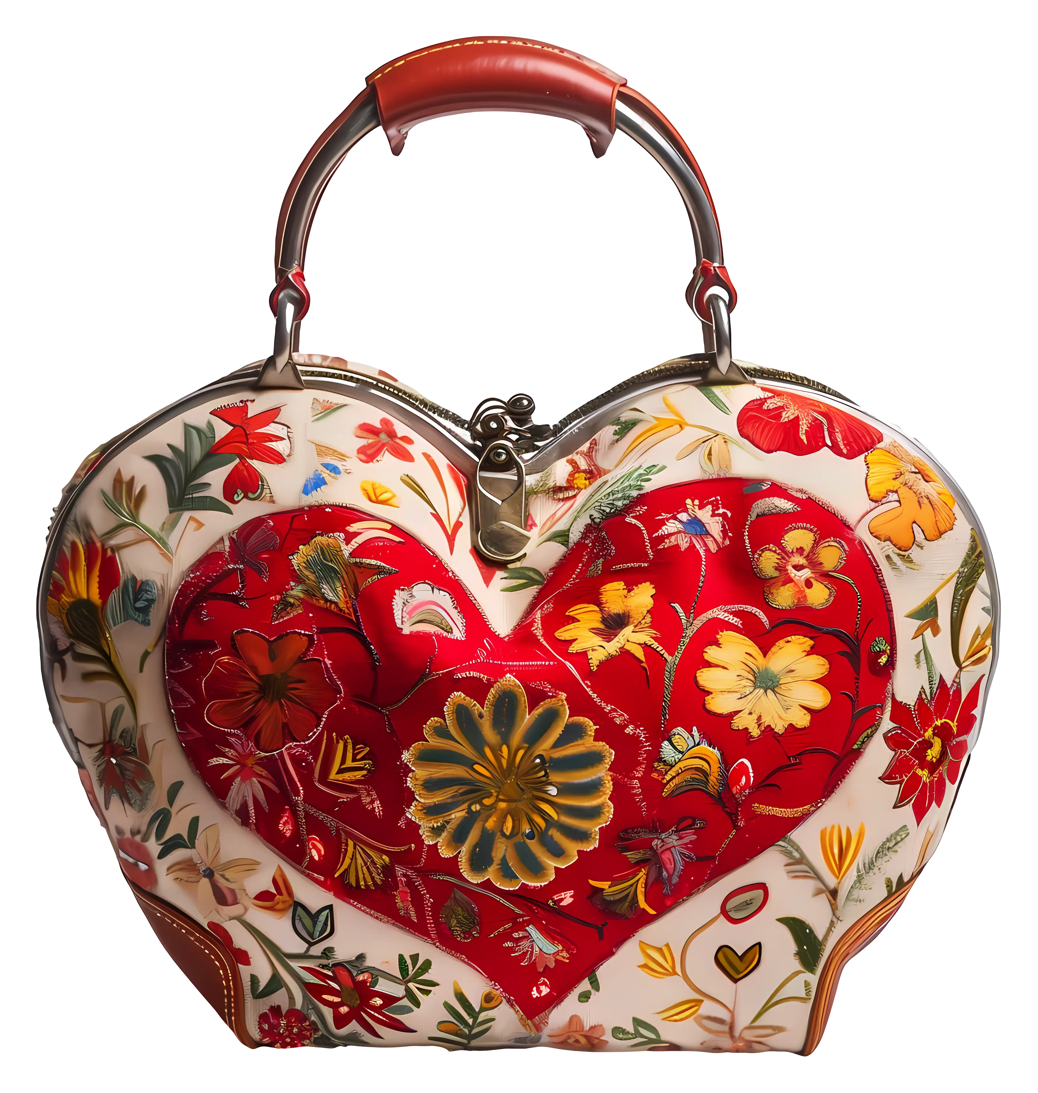 Heart-Shaped Floral Bag