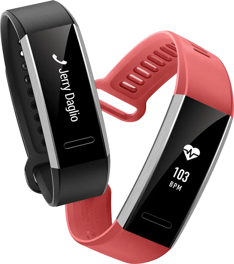 Black and Red Fitness Trackers with Heart Rate Monitor