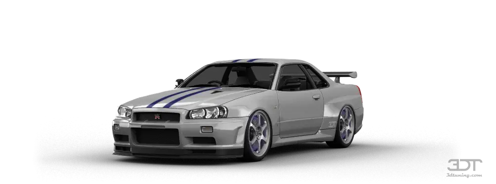 Sports Car with Racing Stripes