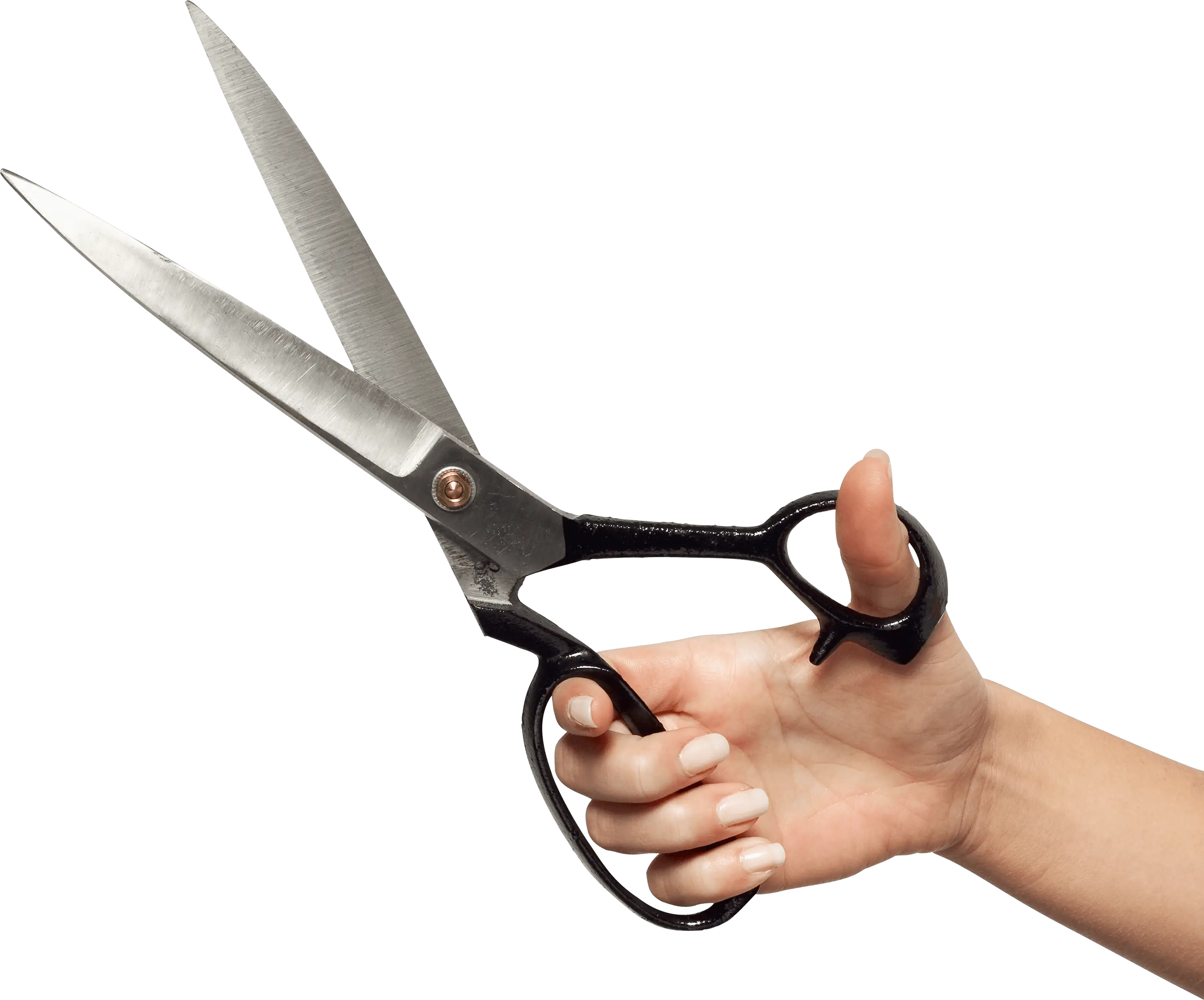 Hand Holding Scissors for Cutting Use