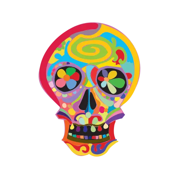 Colorful Skull Illustration