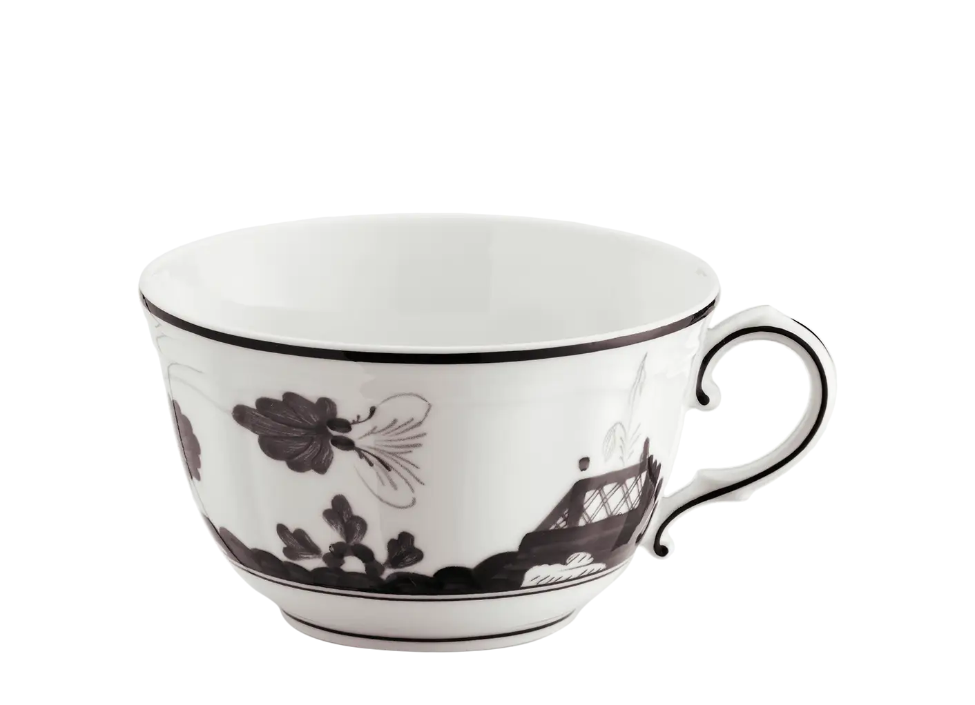 Ornamental Black and White Teacup