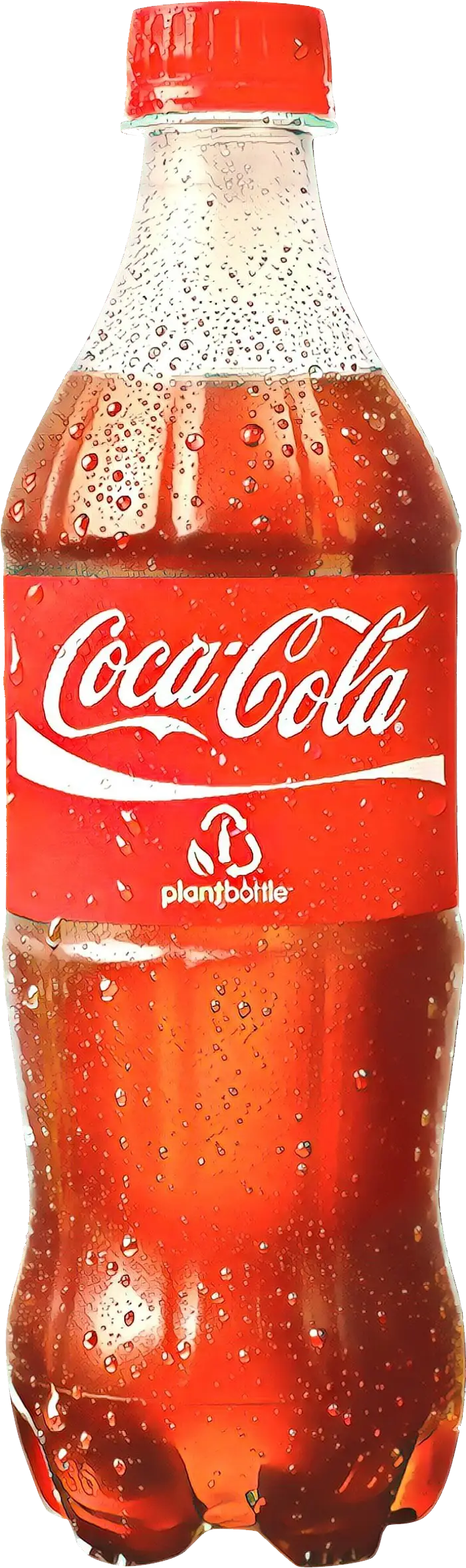 Cold Coca Cola bottle with logo