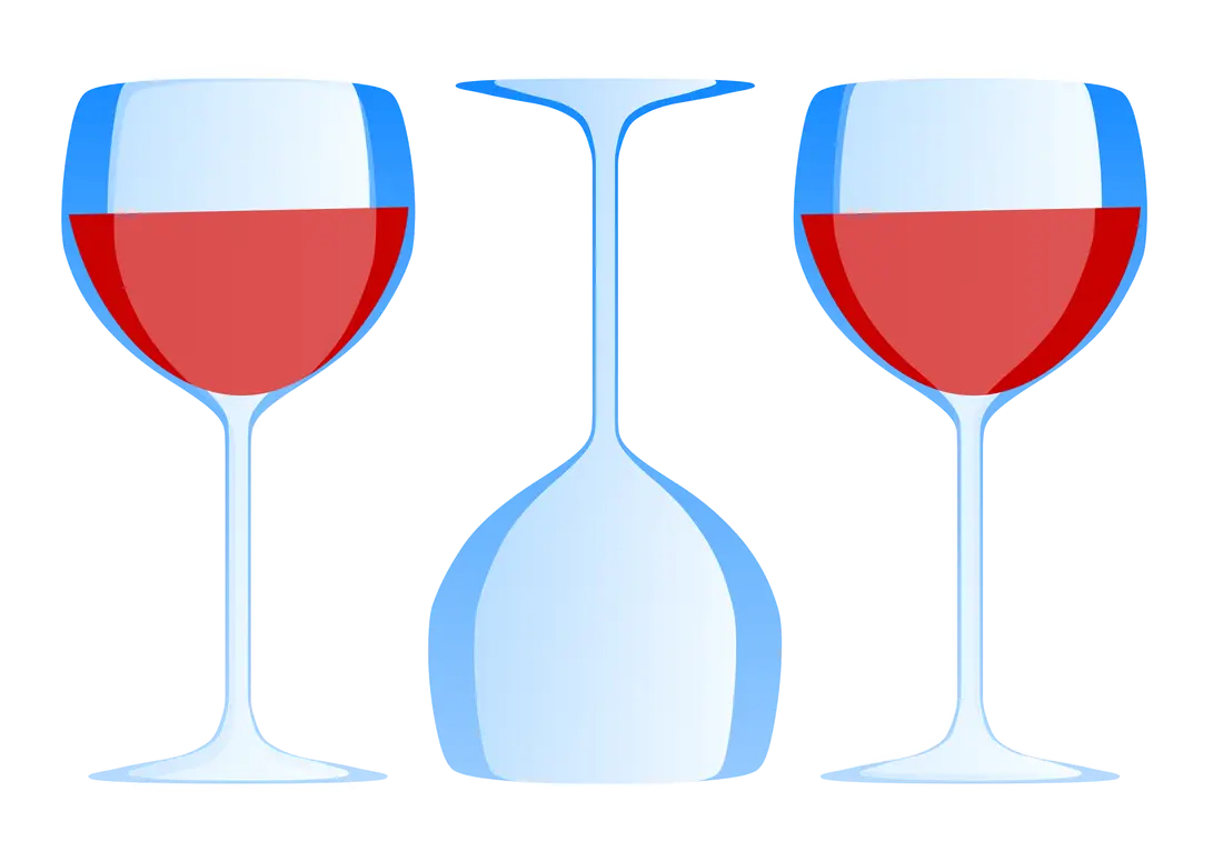 Wine Glasses with Red Wine Illustration