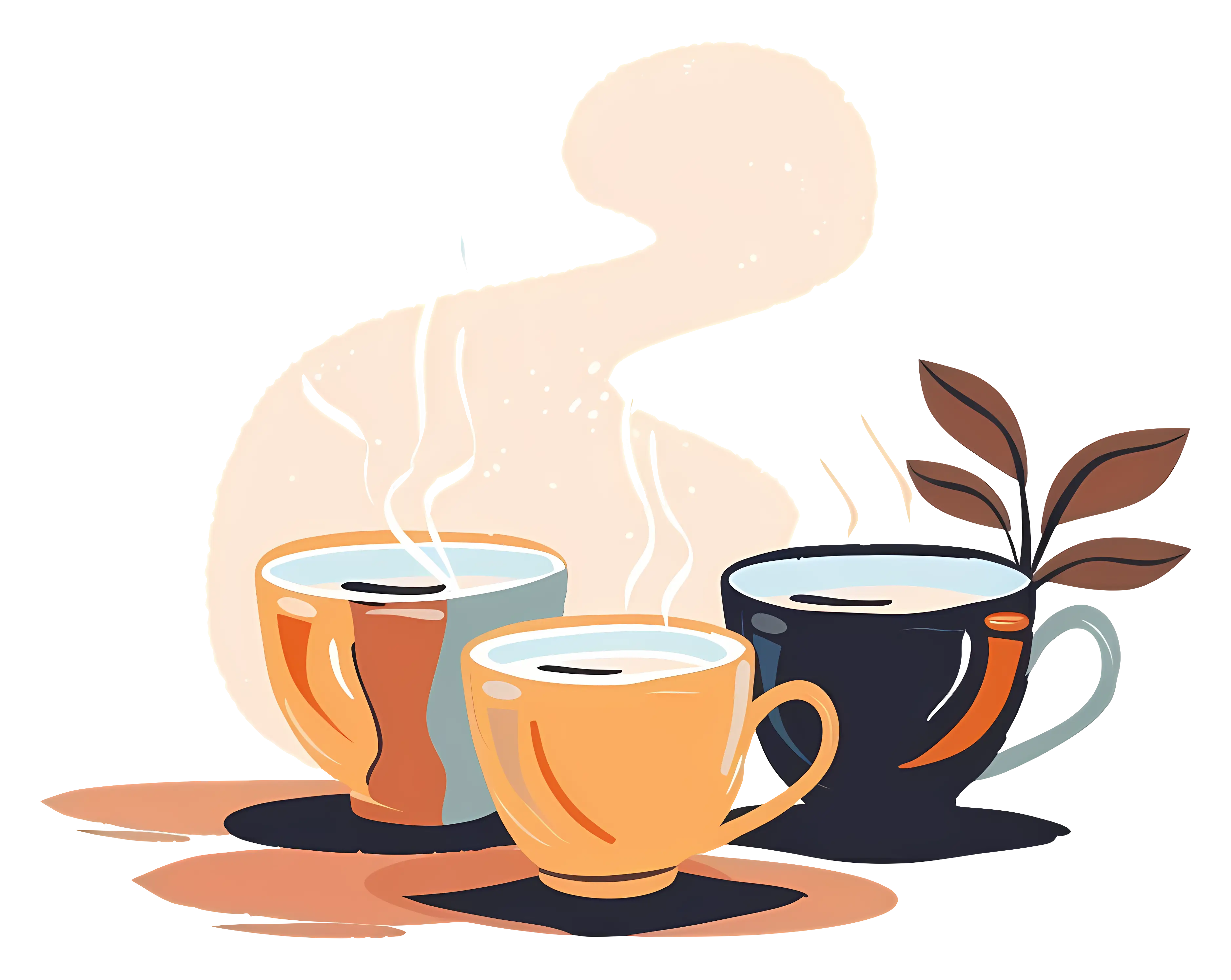 Steaming Coffee Cups