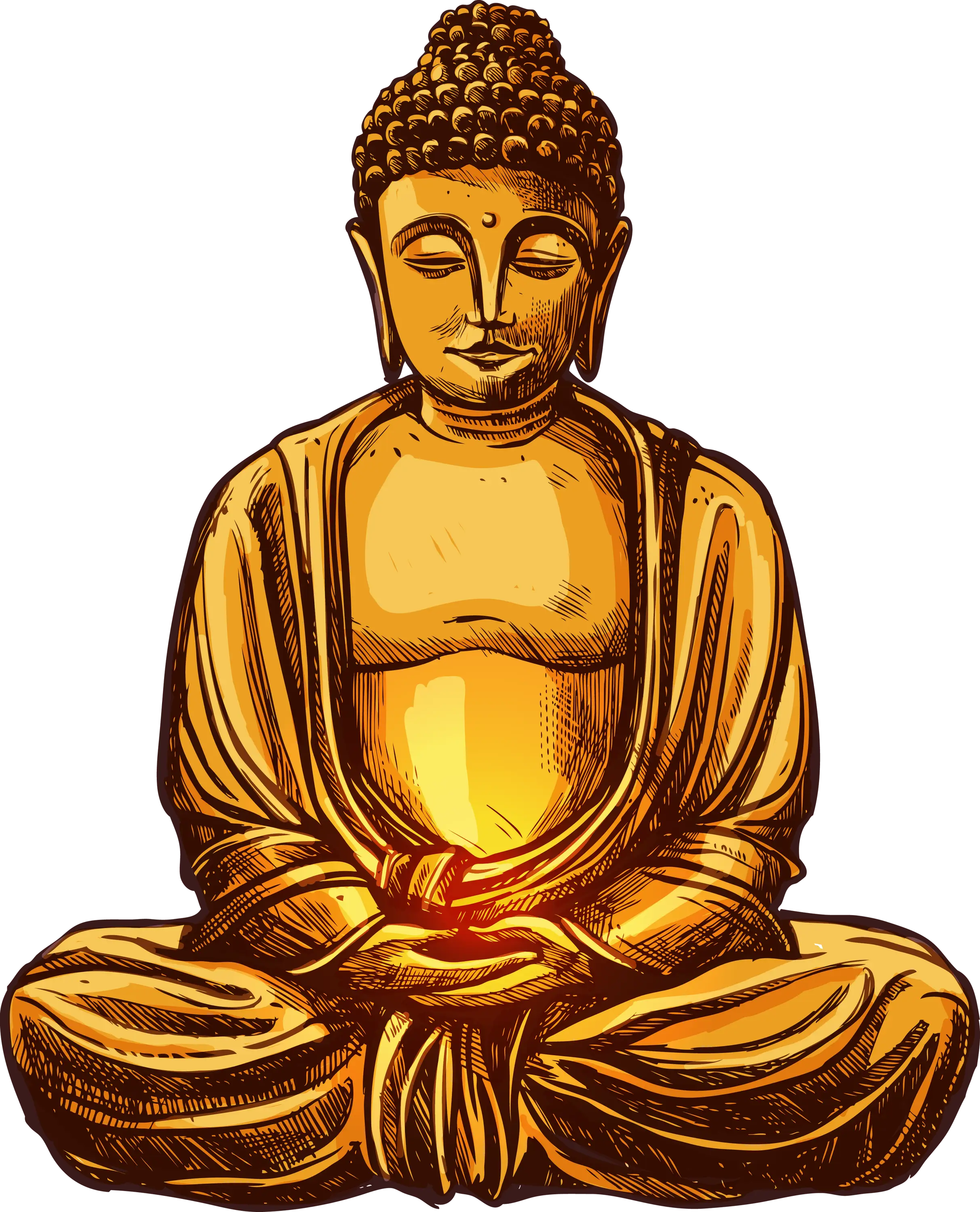 Golden Buddha Statue Illustration