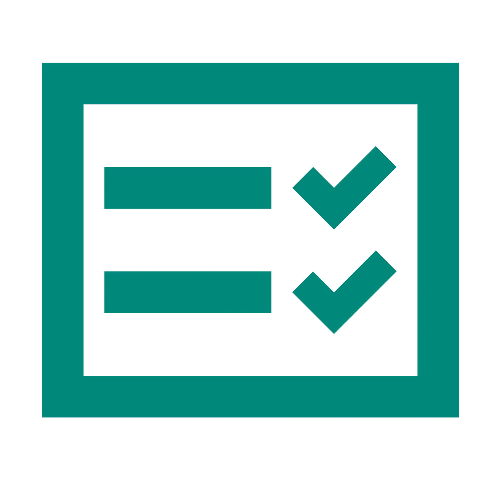 Green Checklist Icon with Checkmarks