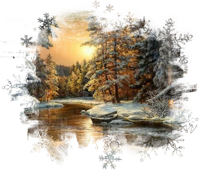 Winter Landscape with Snow