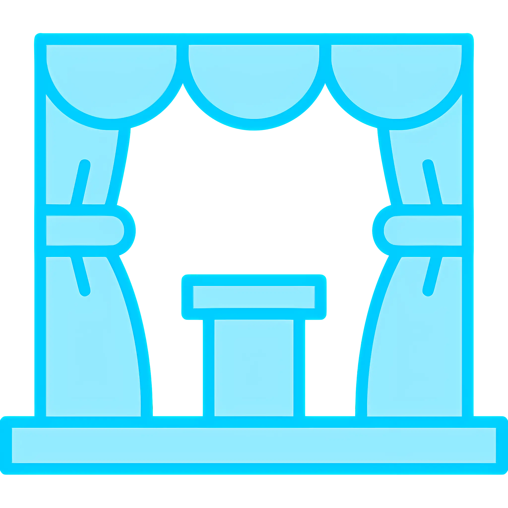 Blue Theater Stage