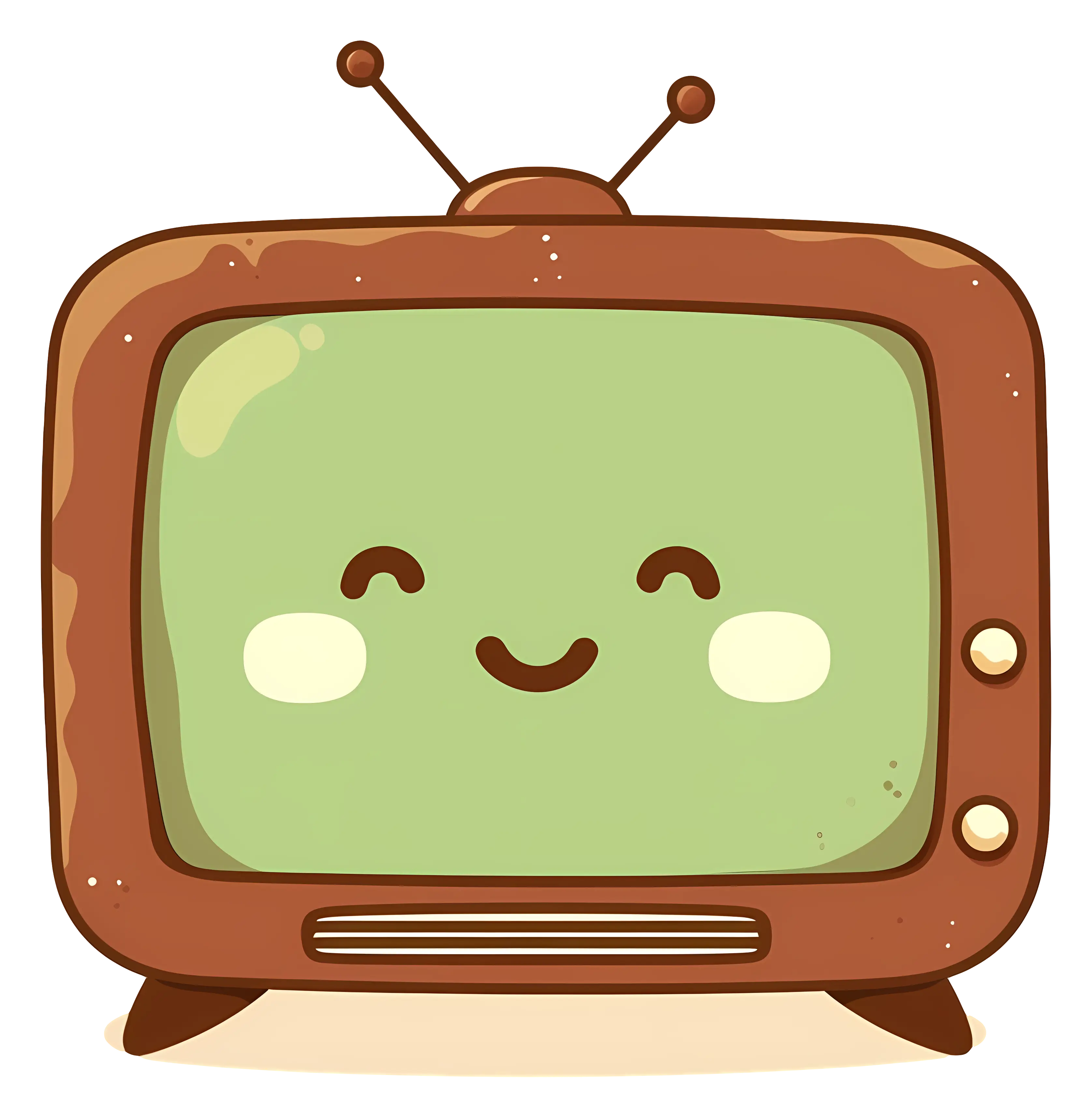 Cute Retro Television with Smiling Face