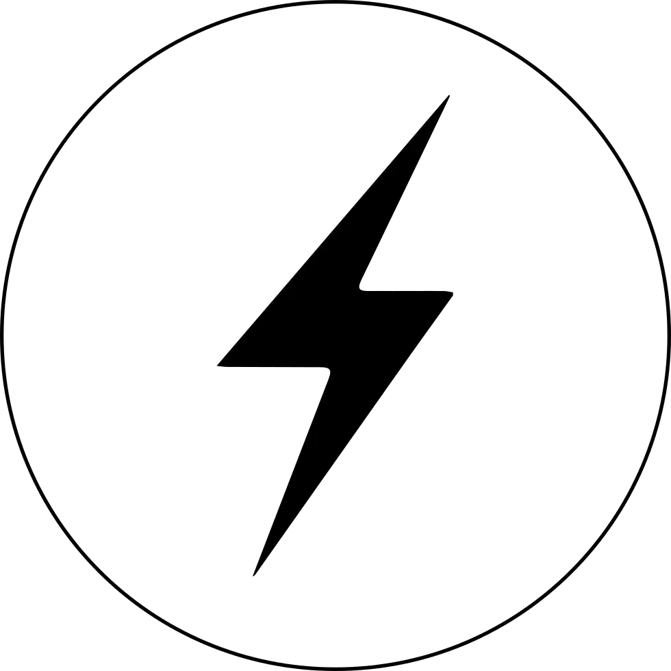 Electric Energy Lightning Bolt Icon Inside Circle
