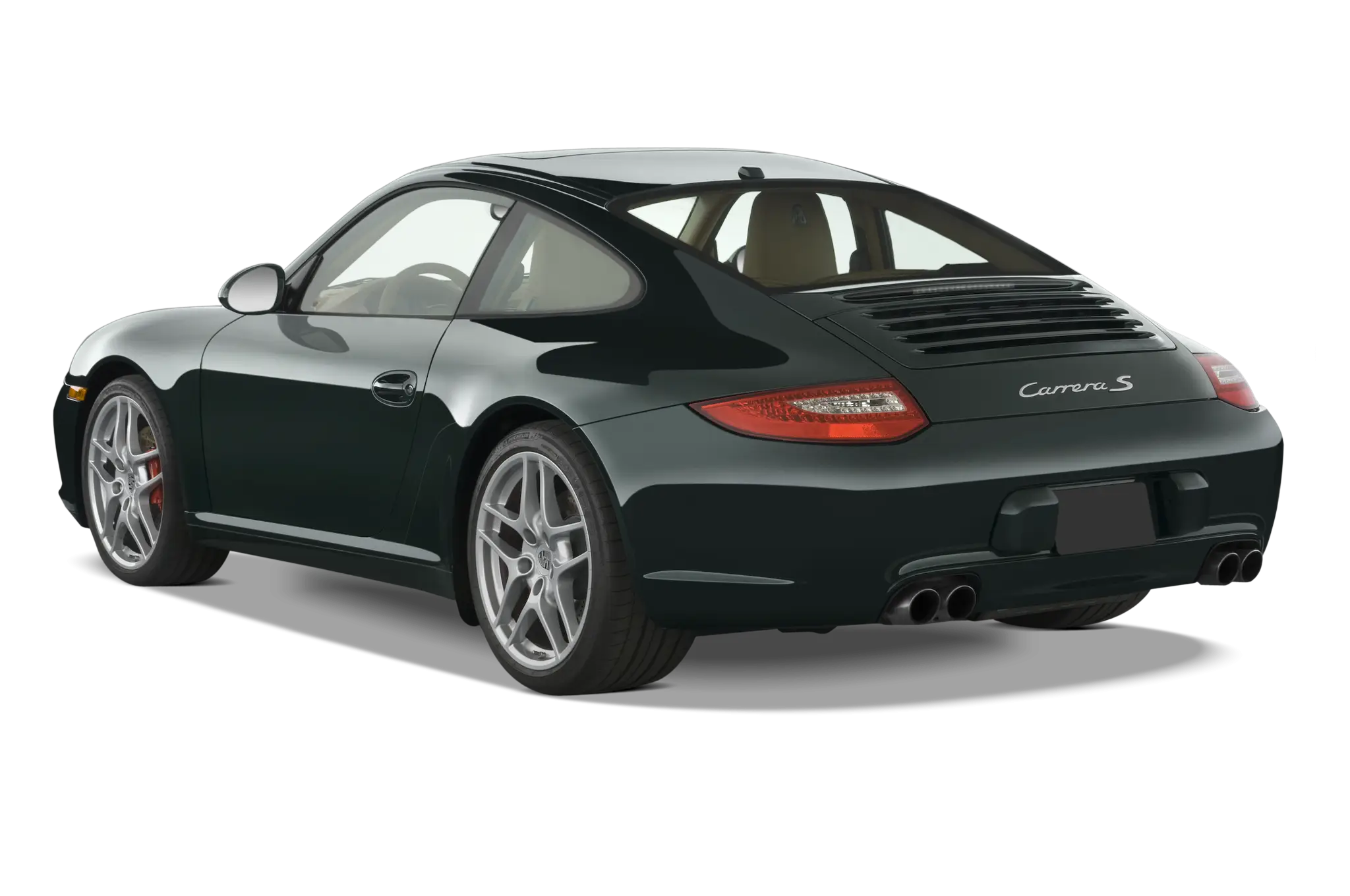 Rear View of Black Luxury Car