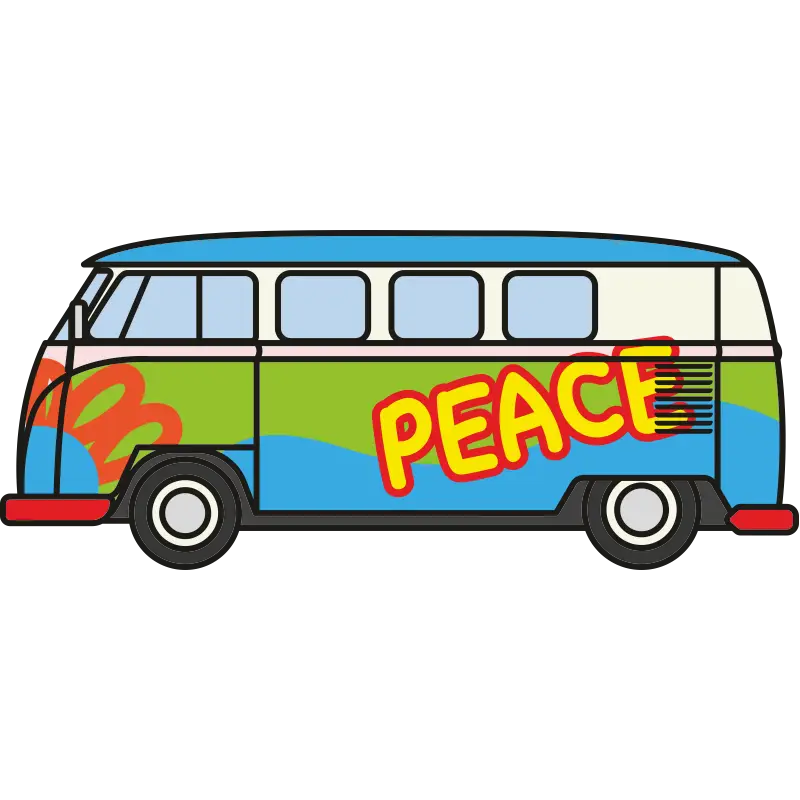 Colorful Hippie Van