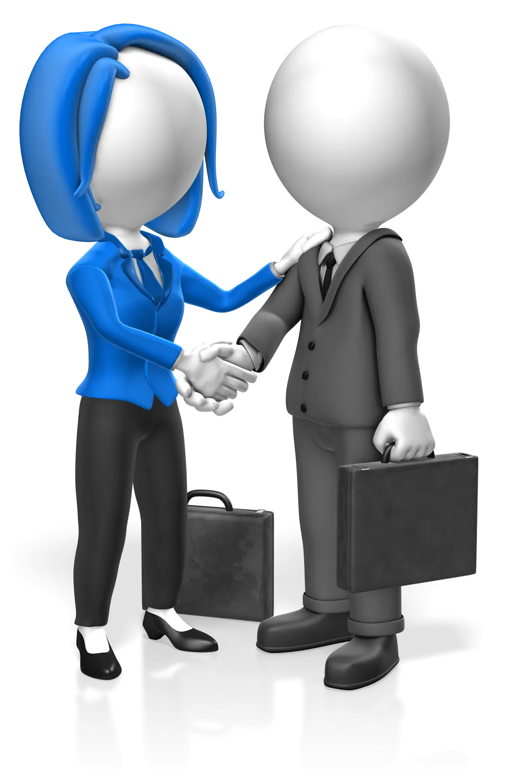 Cartoon Business People Shaking Hands