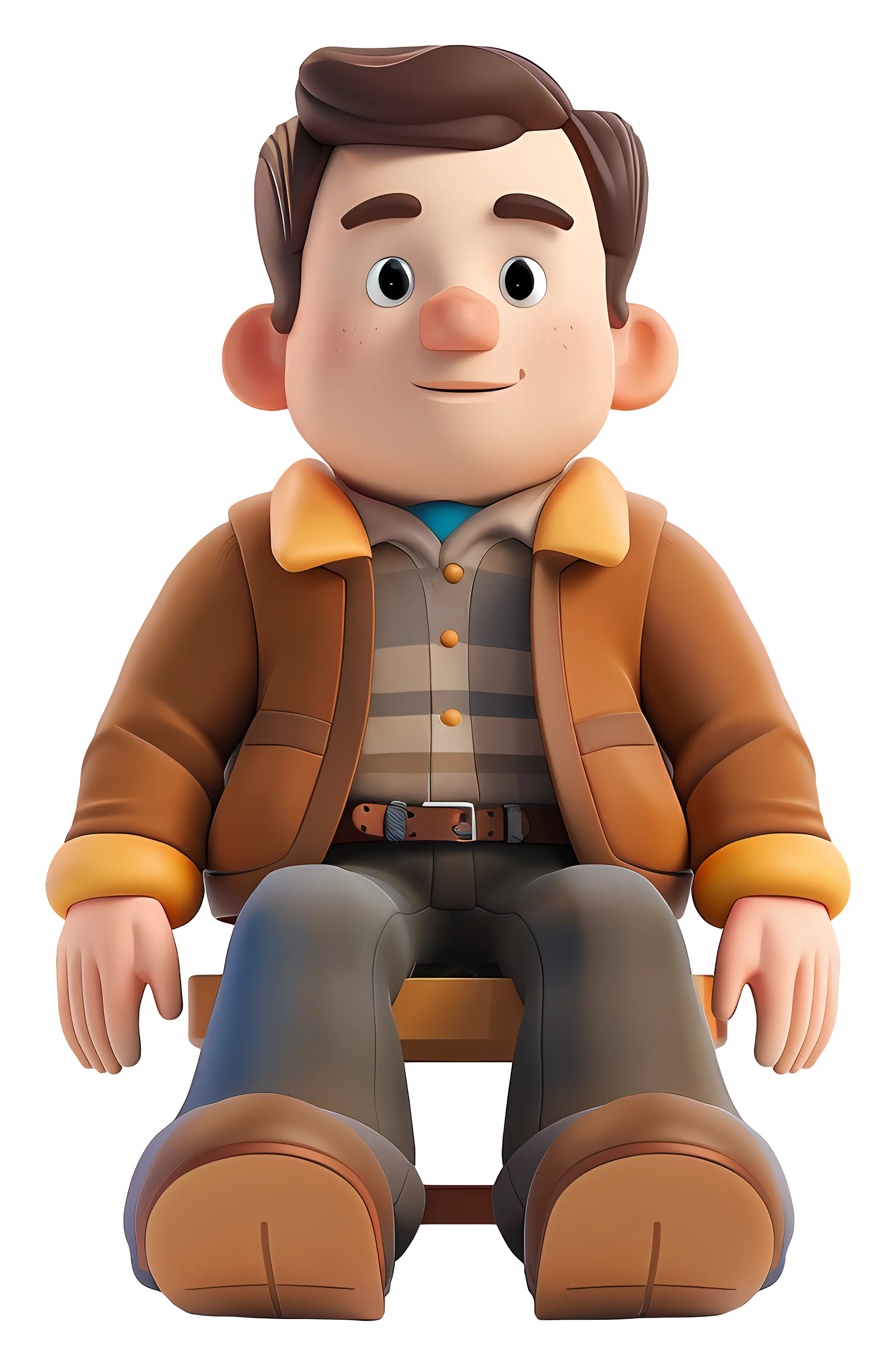 Cartoon Man Sitting Casually