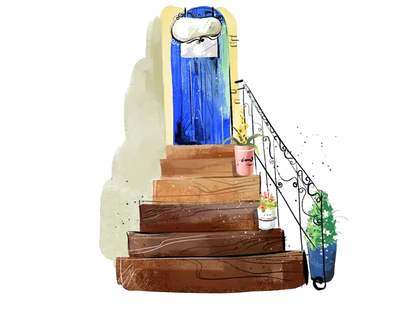 Cute Doodle House Stairs
