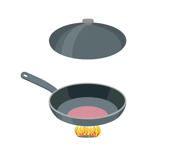 Frying Pan on Stove with Lid
