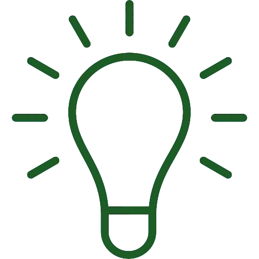 Green Outline Light Bulb Illustration