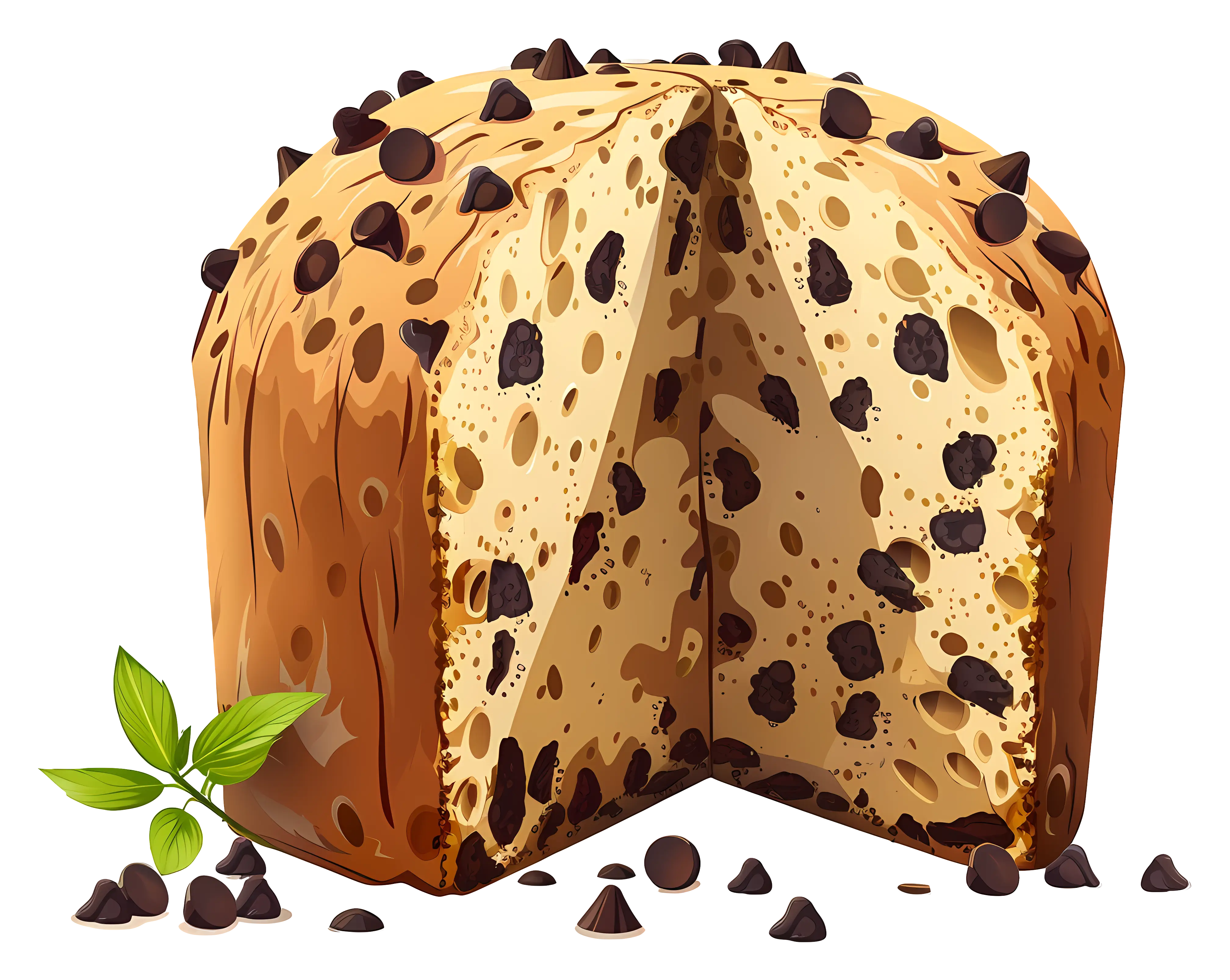 Sliced Chocolate Chip Panettone