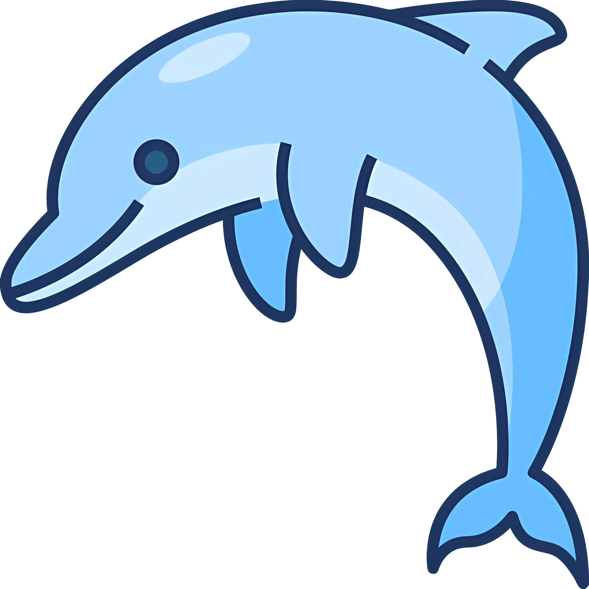 Cute Blue Dolphin Cartoon