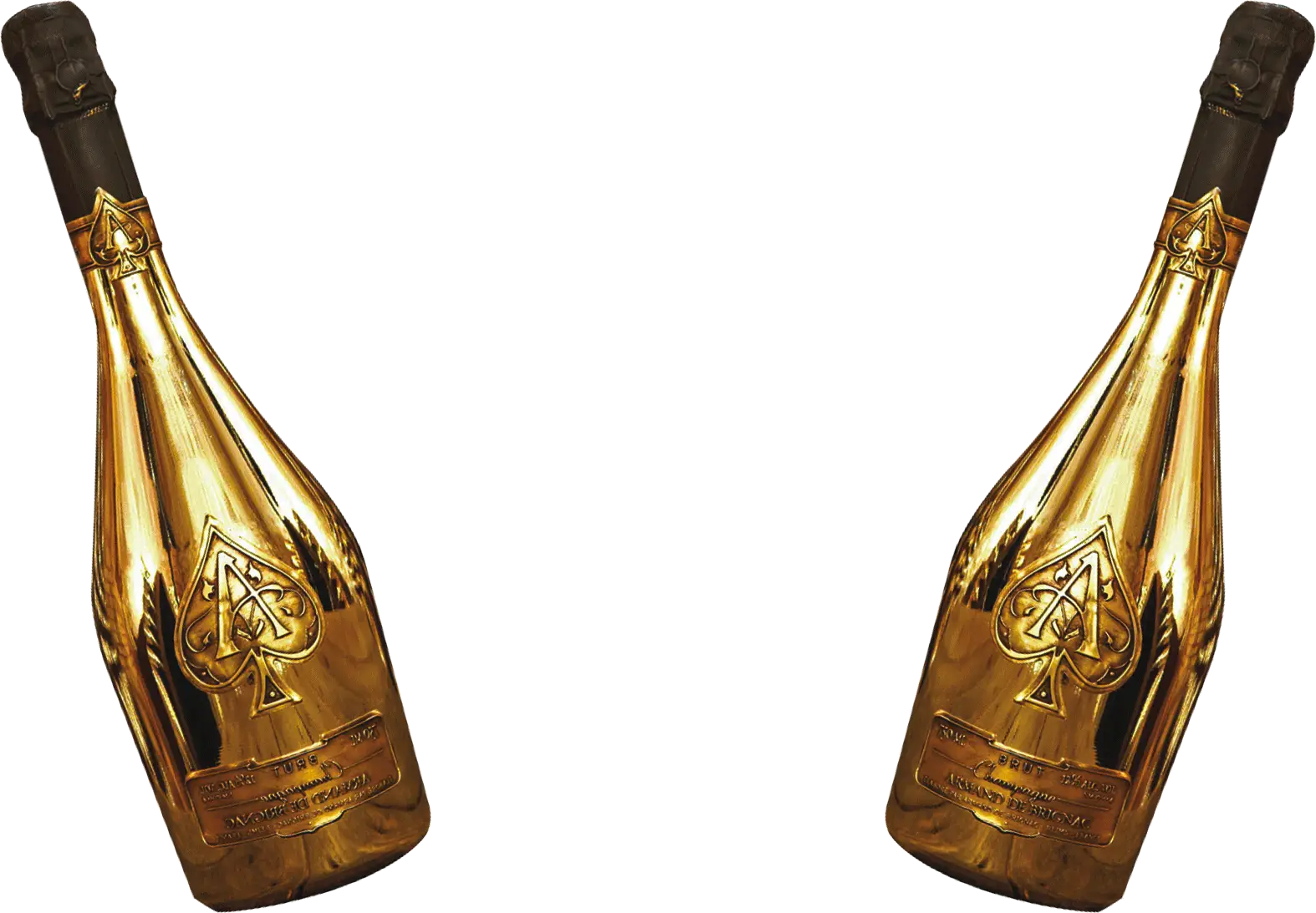 Two Ace of Spades Champagne Bottles