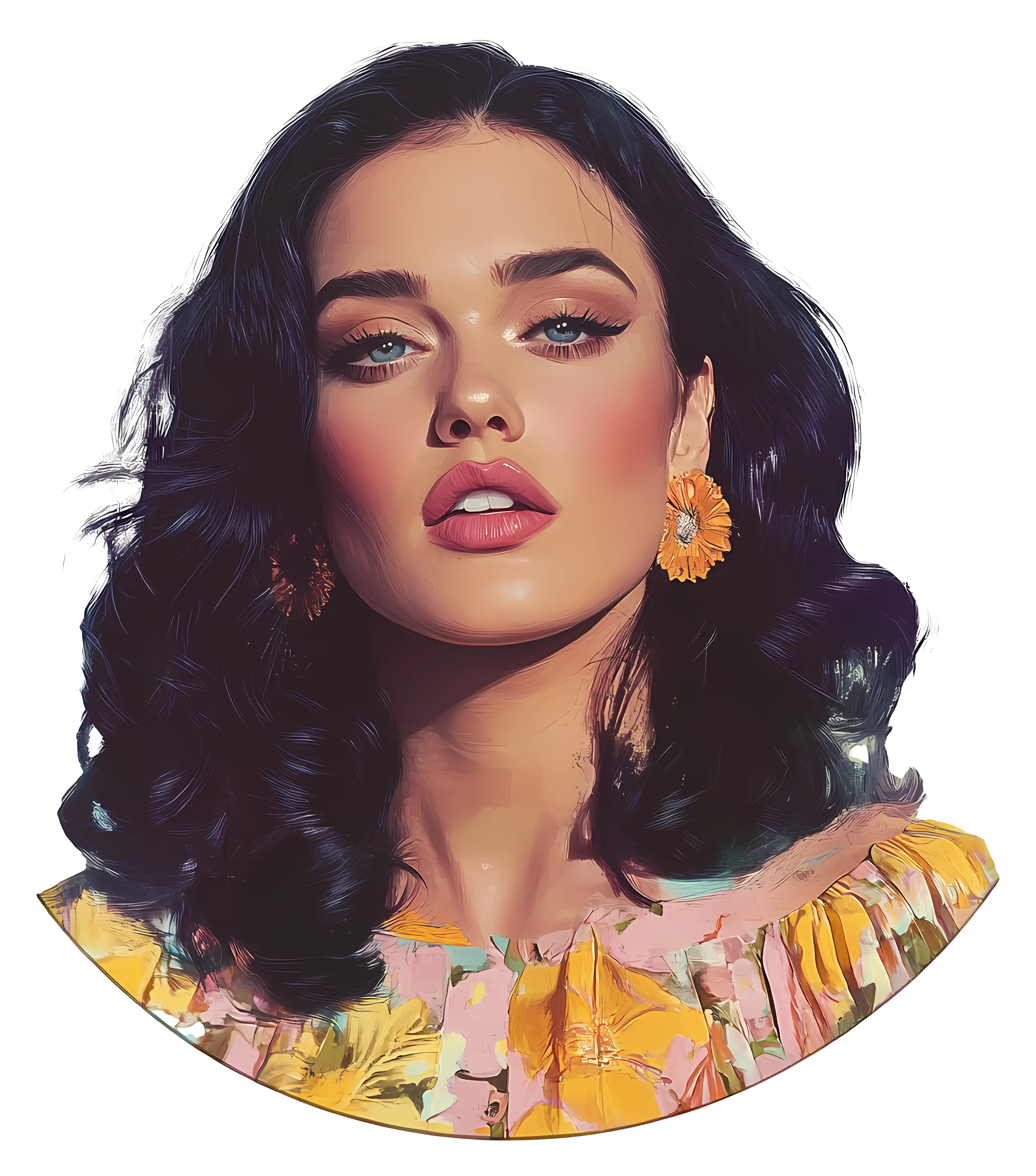 Vibrant Woman in Floral Dress