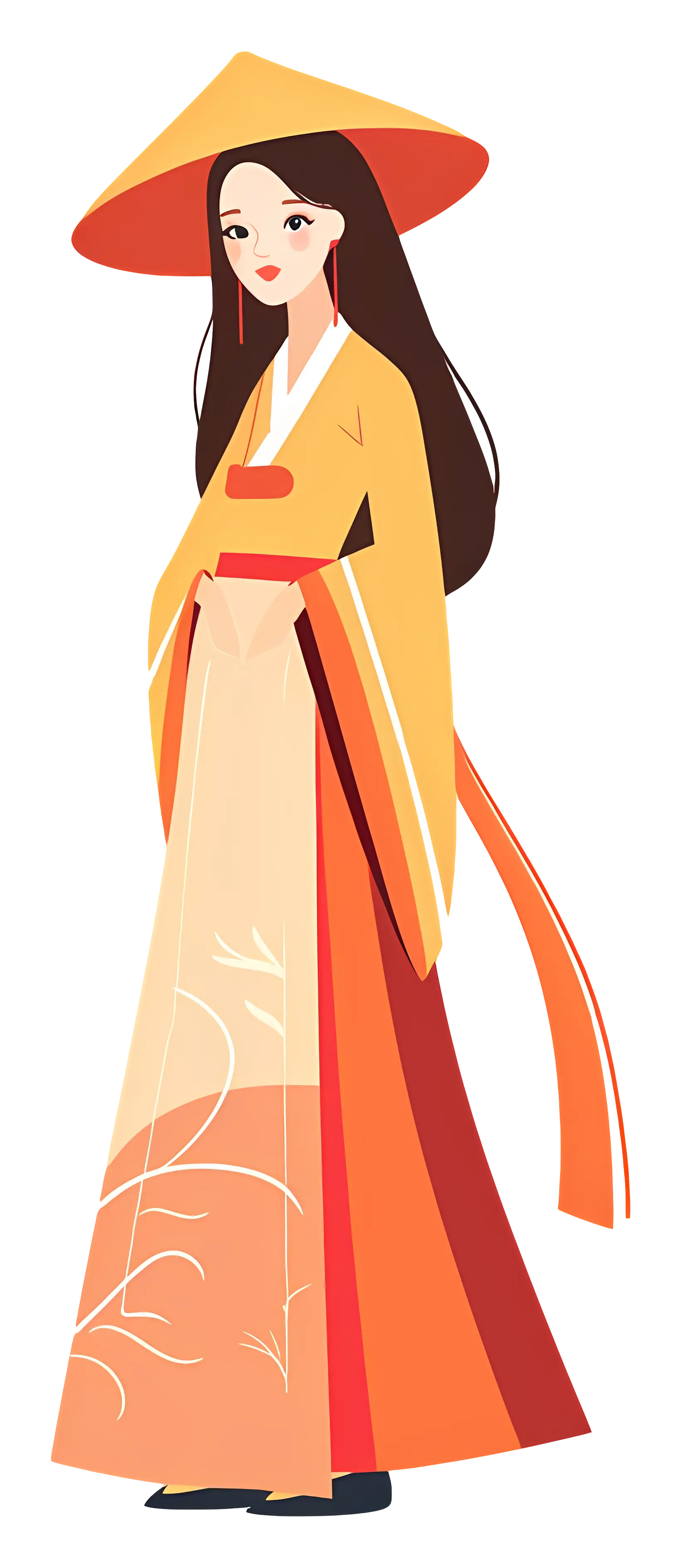 Woman in Yellow and Orange Traditional Outfit