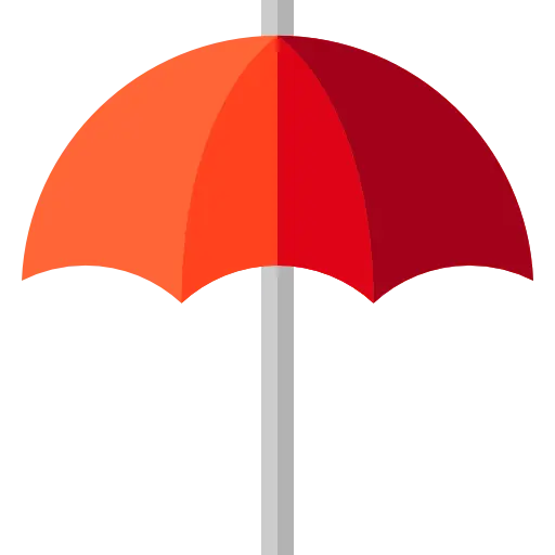 Bright Red Umbrella for Rain and Shade
