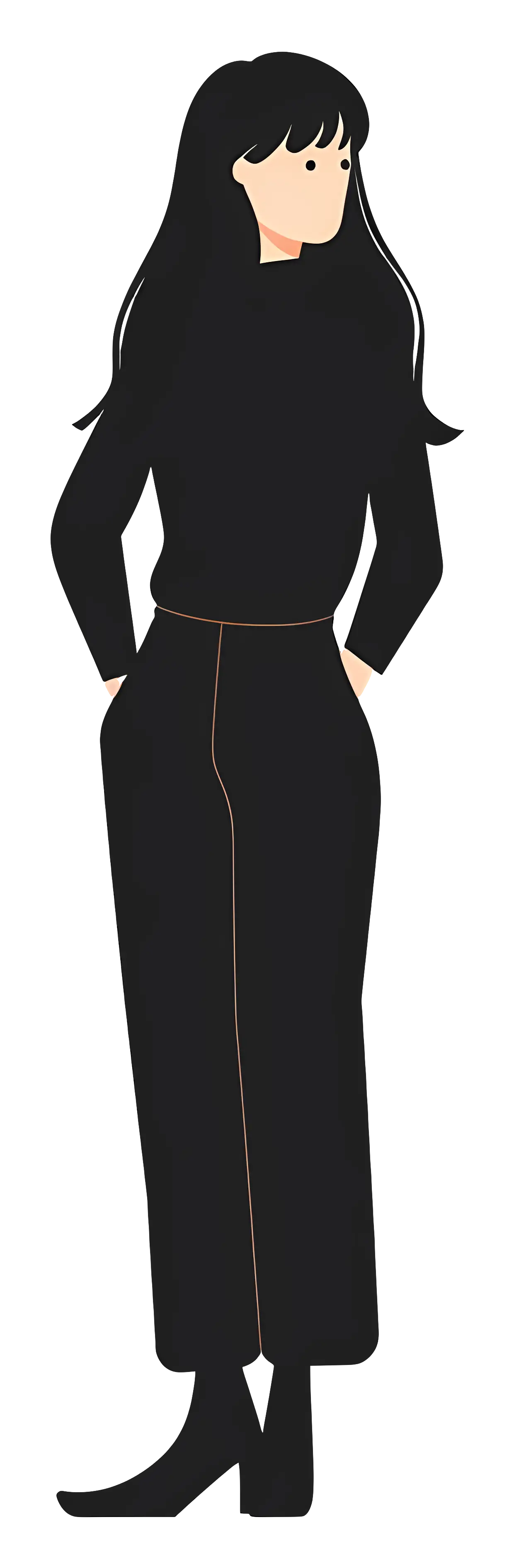 Woman in Black Outfit