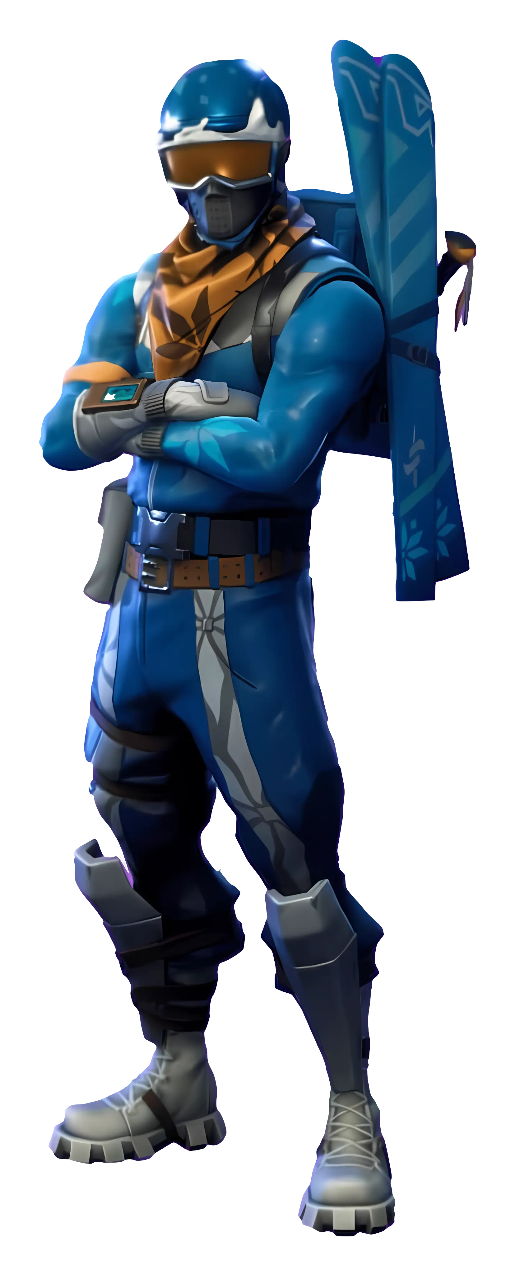 Blue Skiing Character with Gear