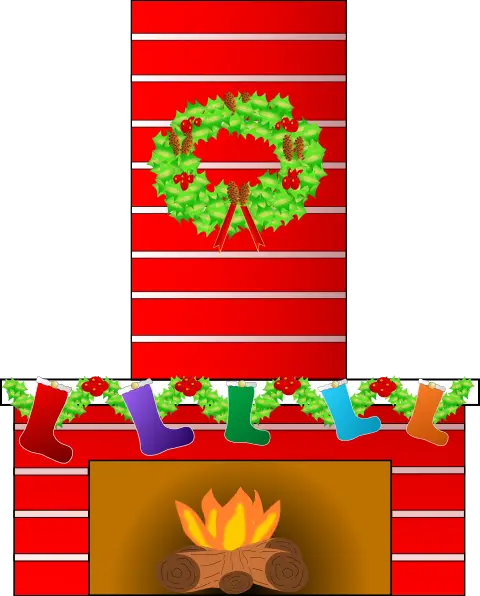 Festive Fireplace with Decorations