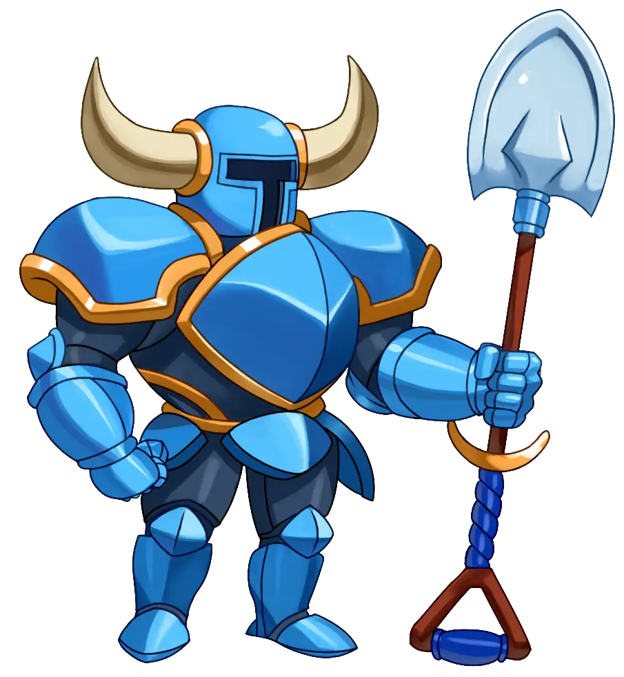 Cartoon Knight in Blue Armor