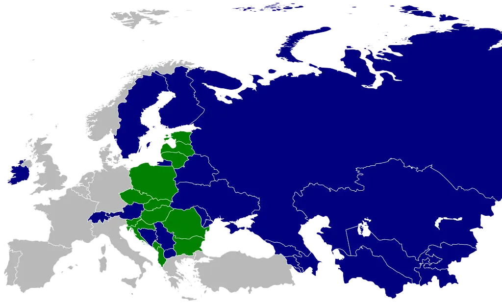 Map Highlighting Europe and Russia