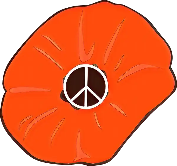 Orange Flower with Peace Symbol