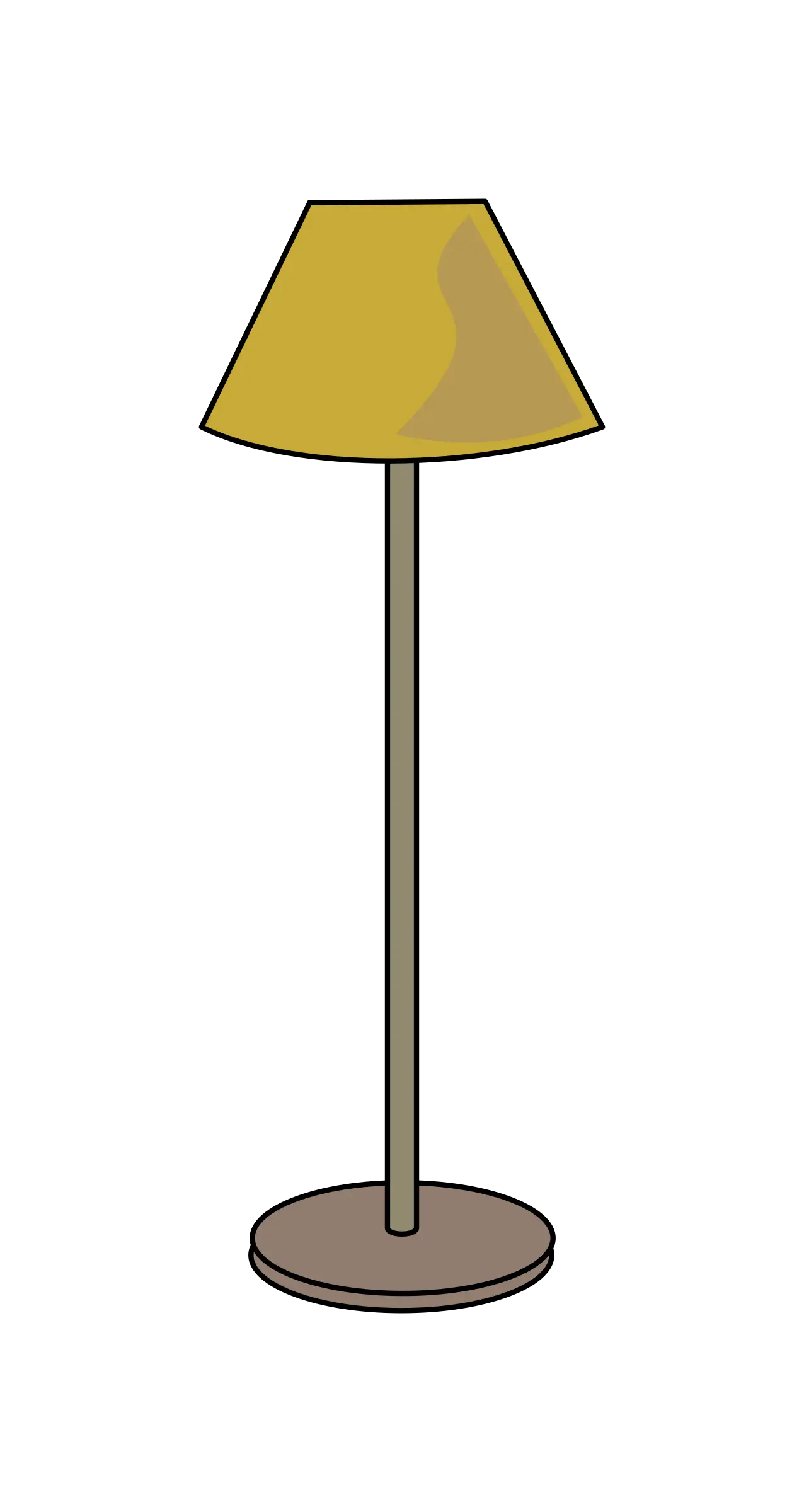 Simple Floor Lamp with Yellow Shade