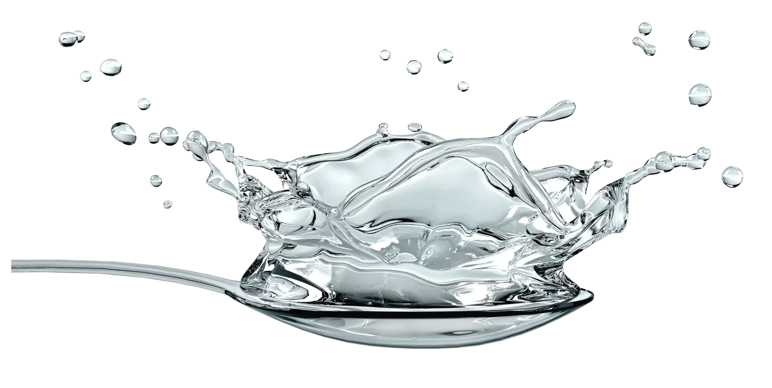 Dynamic Water Splash on Spoon