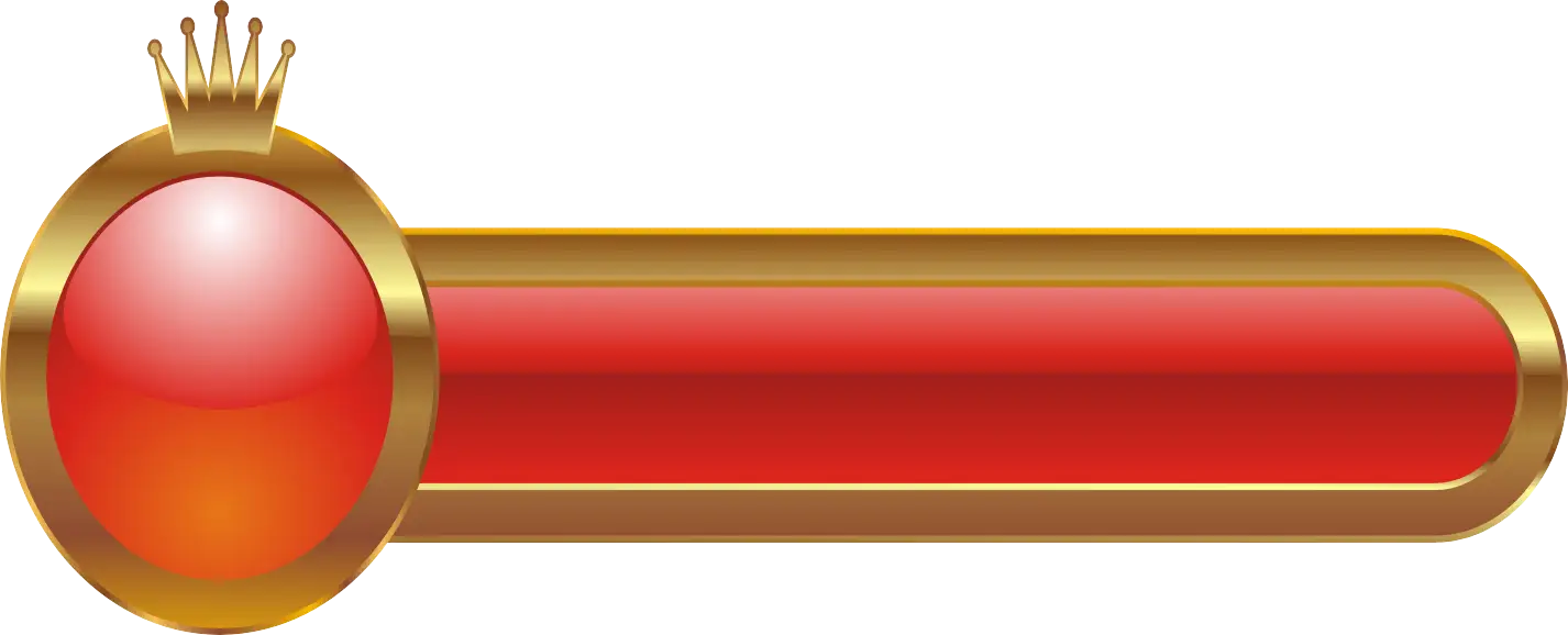 Red and Gold Button with Crown