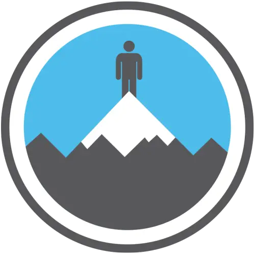 Person Standing on Mountain Peak Icon