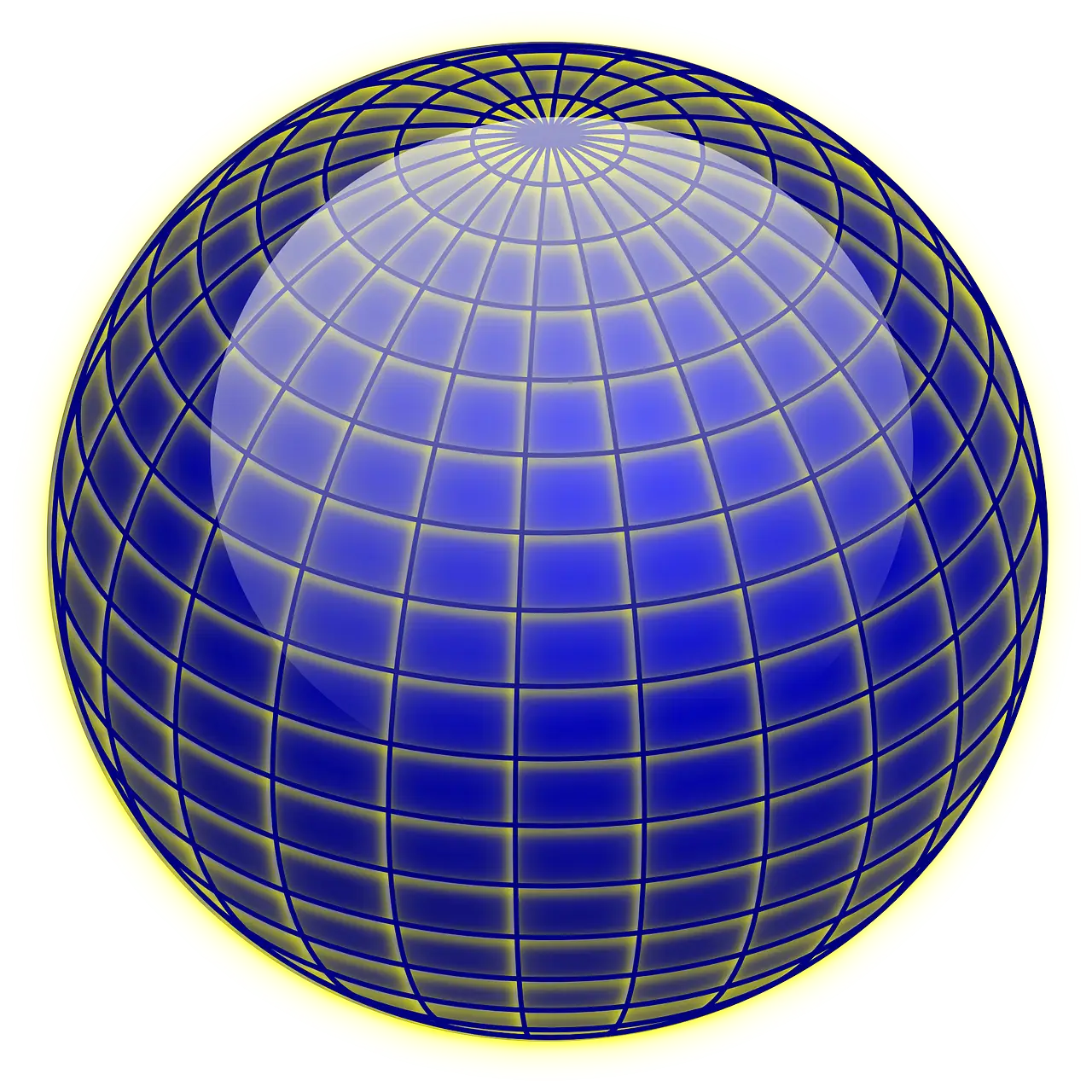 Blue Spherical Grid Illustration