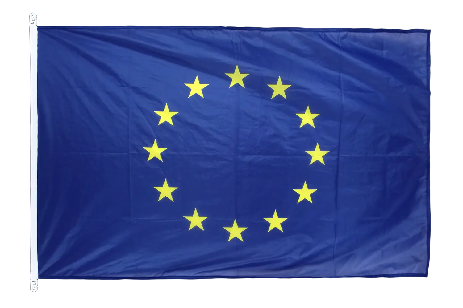 European Union Flag with Yellow Stars on Blue Background