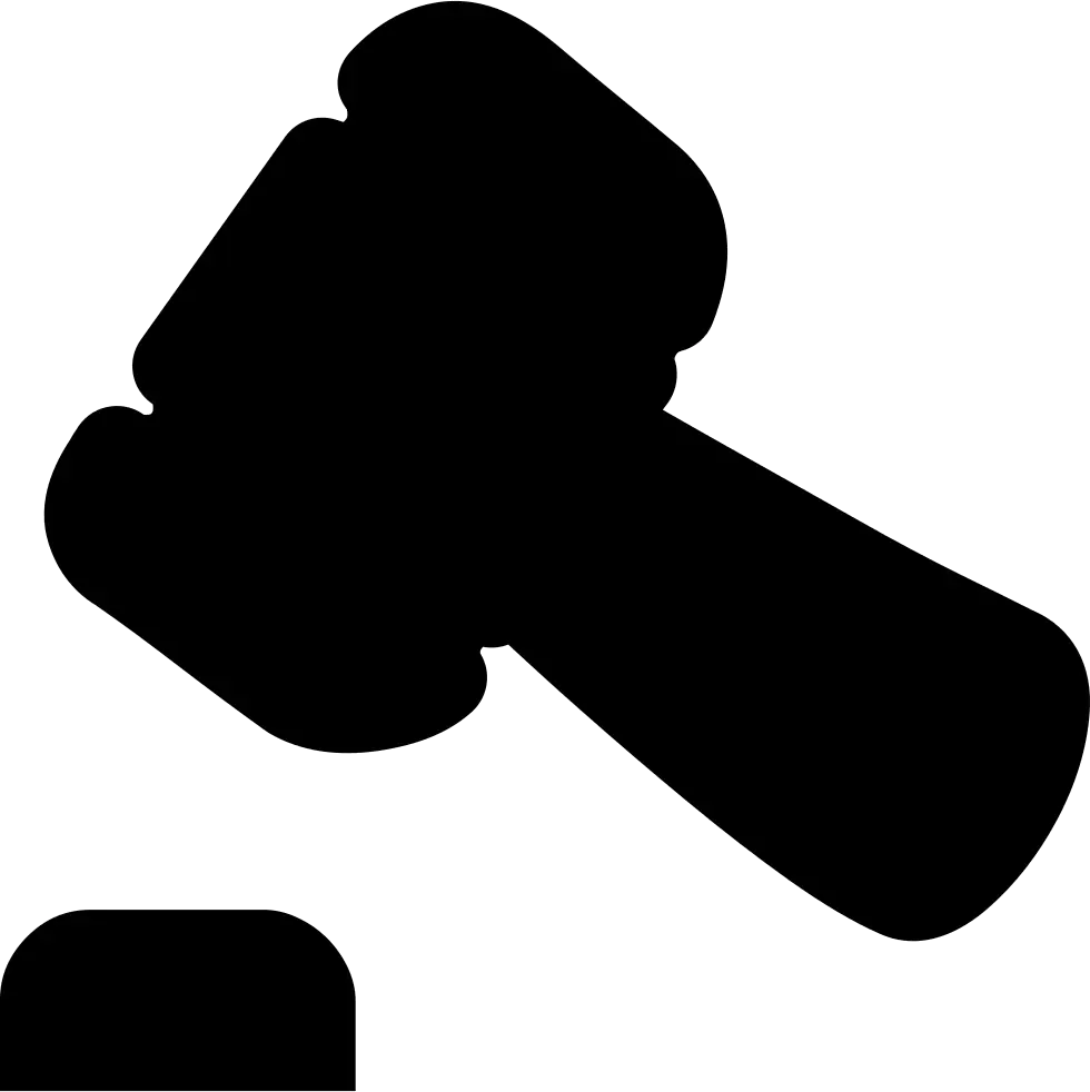Silhouette of Gavel and Base