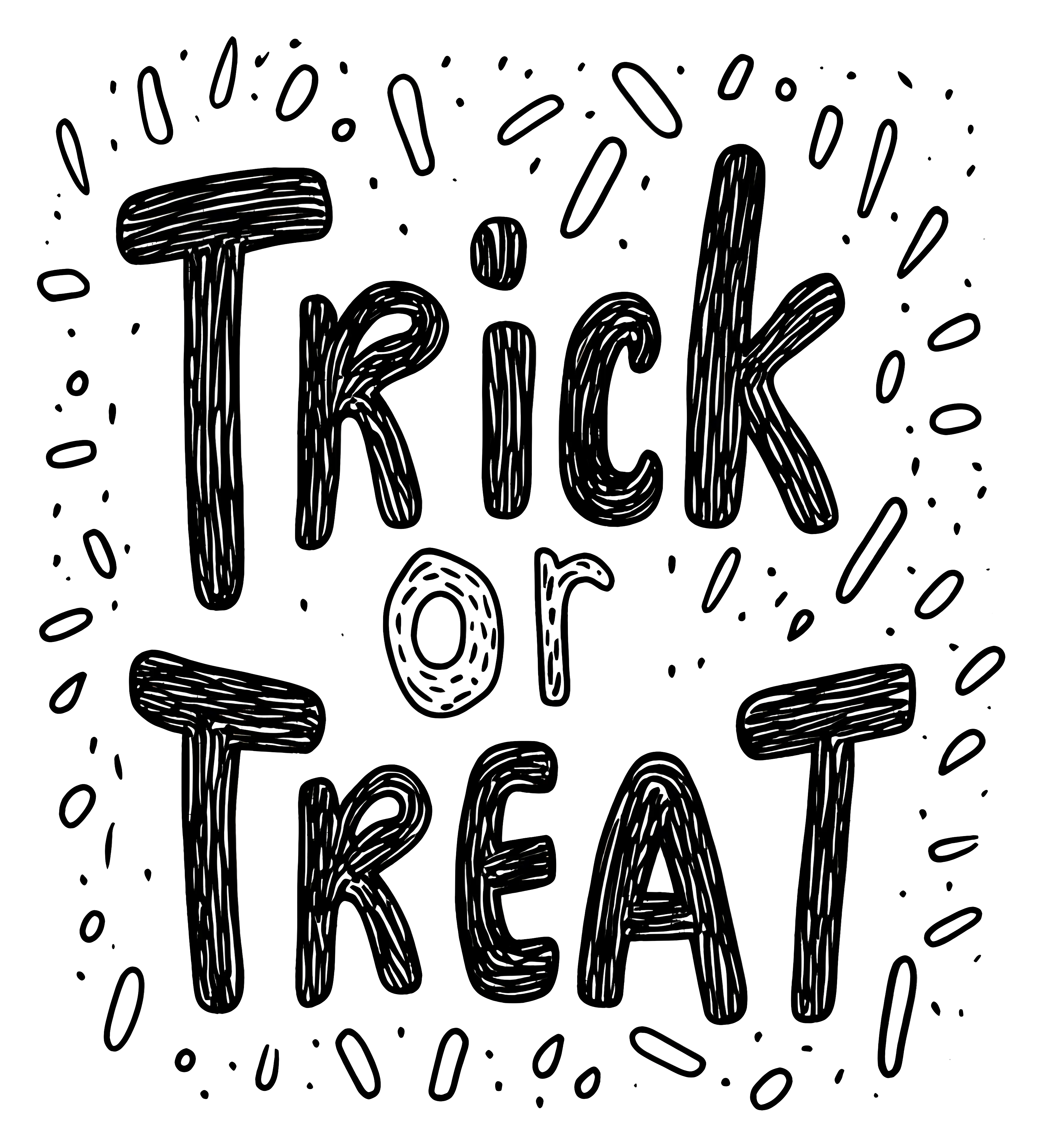 Trick or Treat Handwritten Phrase
