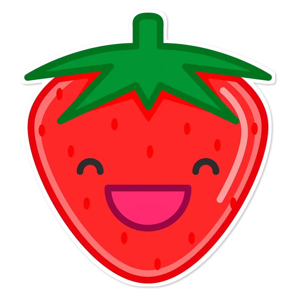 Smiling Cartoon Strawberry Character