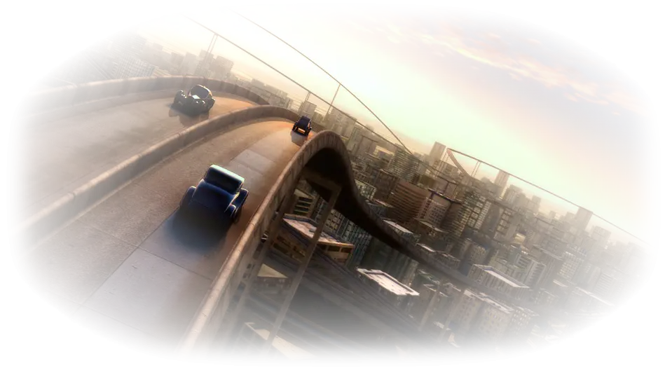 Cars Driving on a Bridge in the City