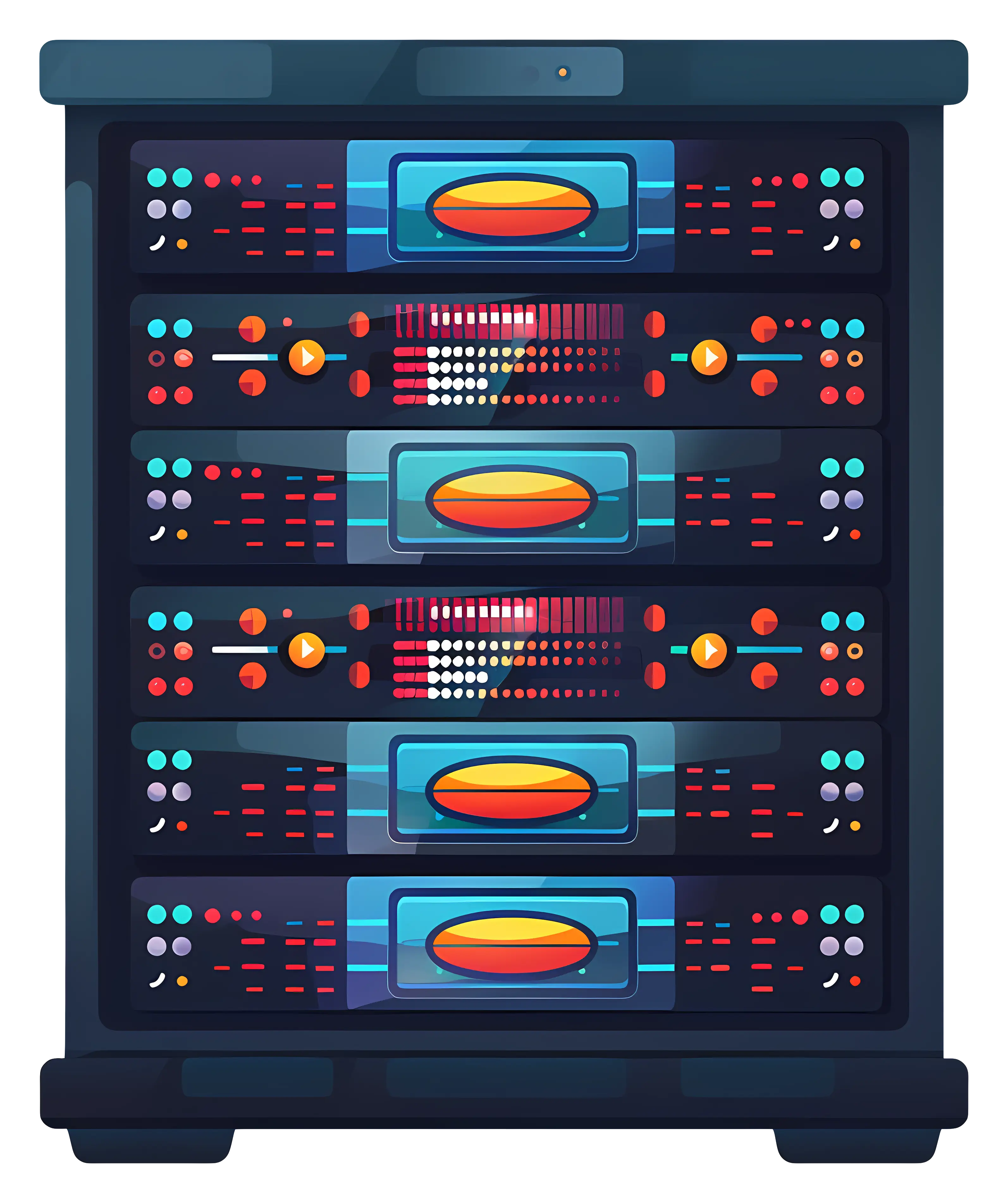 Colorful Server Rack Illustration
