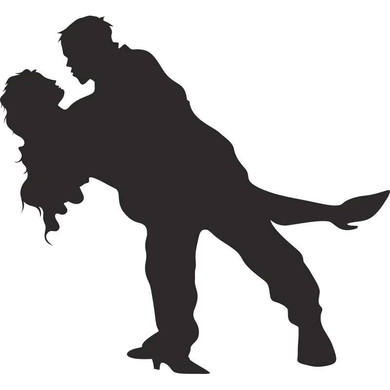 Romantic Dancing Couple Silhouette