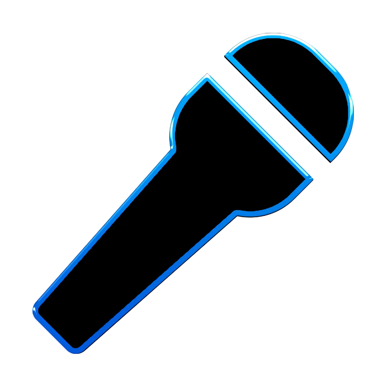 Black Microphone with Blue Outline
