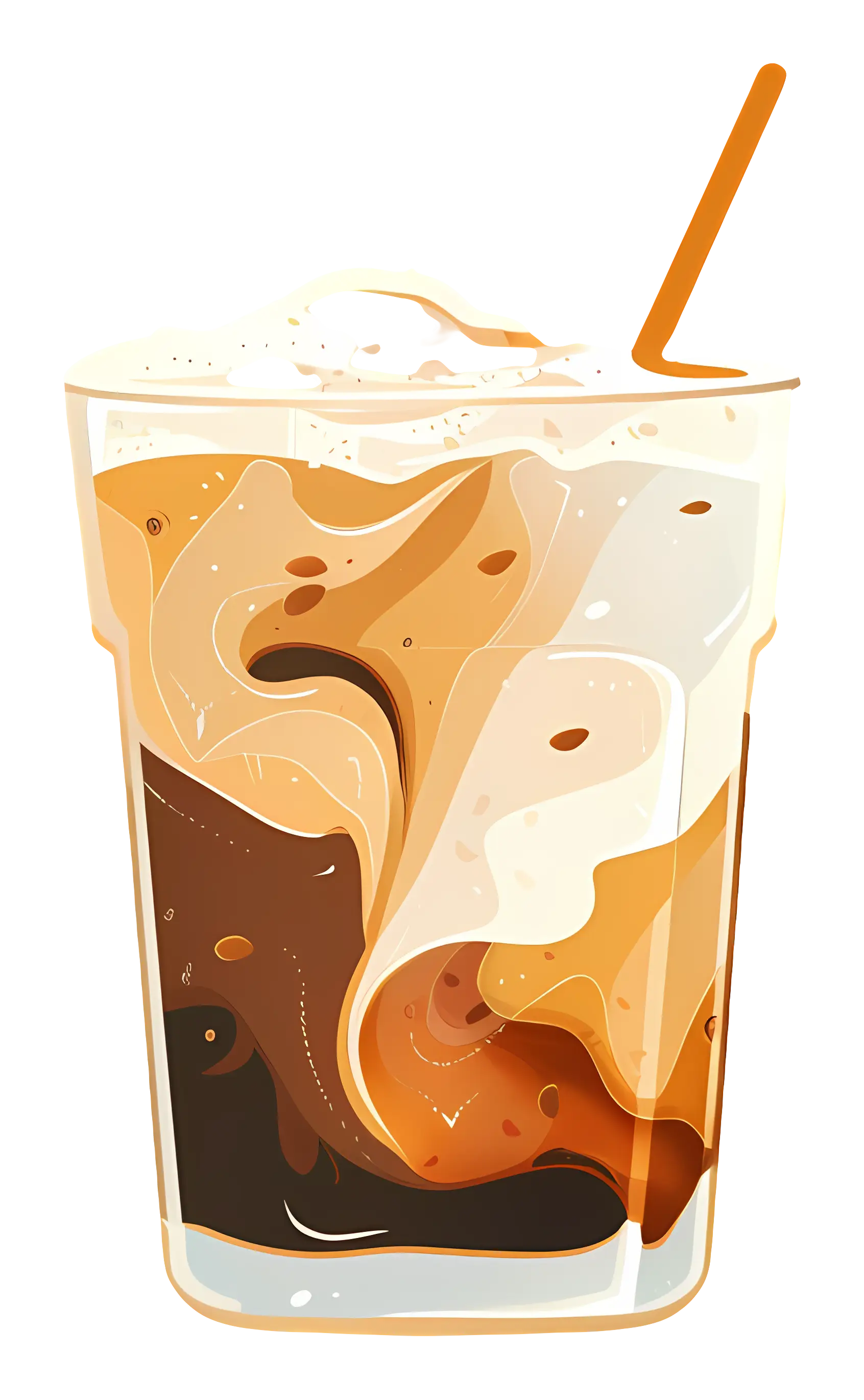 Iced Coffee with Cream Swirls